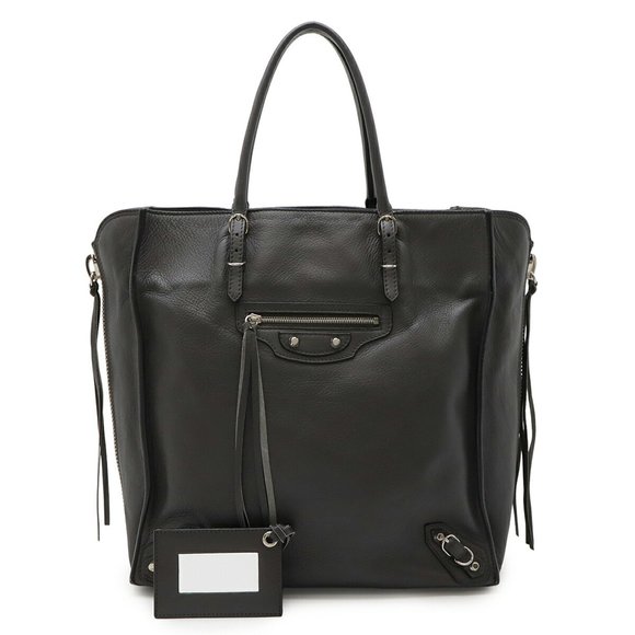 BALENCIAGA Gray Leather Tote Bag - Picture 2 of 8